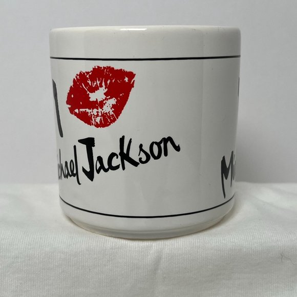 I Love Micheal‎ Jackson White Coffee Mug with Lips Kiss - Picture 2 of 7